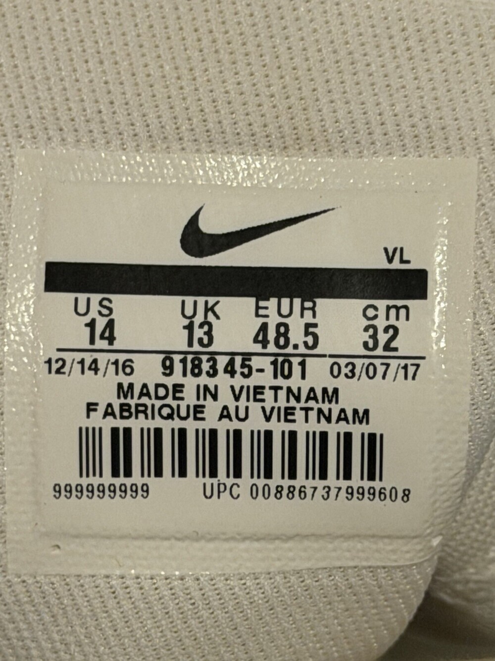 Size 14 Nike Force Savage Elite TD White Football Cleats 918345-101 - Picture 6 of 6